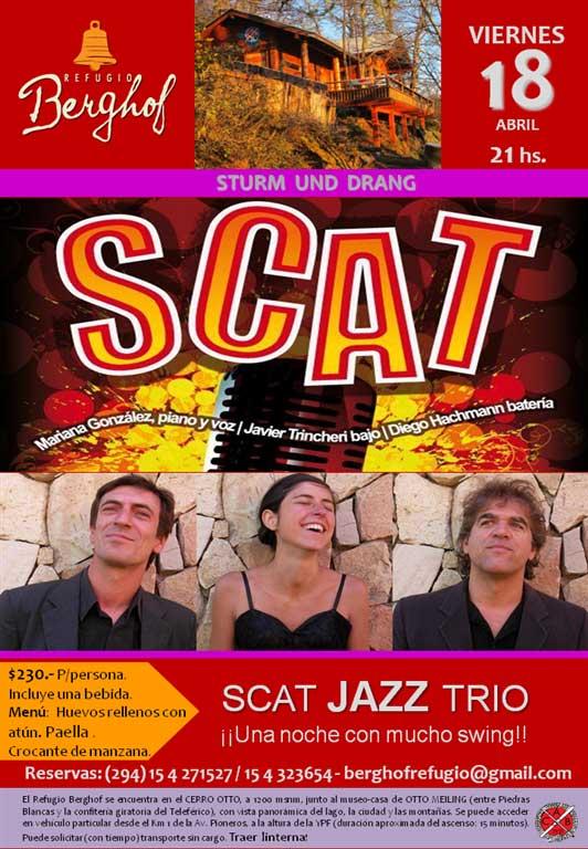 SCAT JAZZ TRIO.  Mariana Gonz&aacute;lez (piano y voz); Javier Trincheri (bajo); Diego Hachmann (bater&iacute;a).