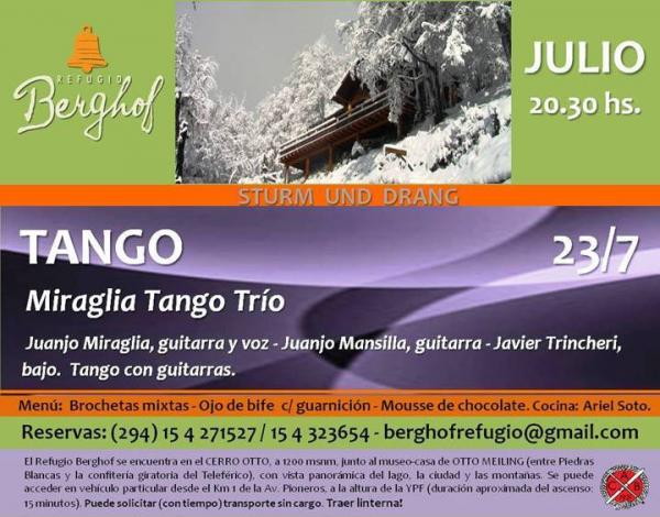 Miraglia Tango Tr&iacute;o.Ciclo de M&uacute;sica en el Refugio Berghof. 