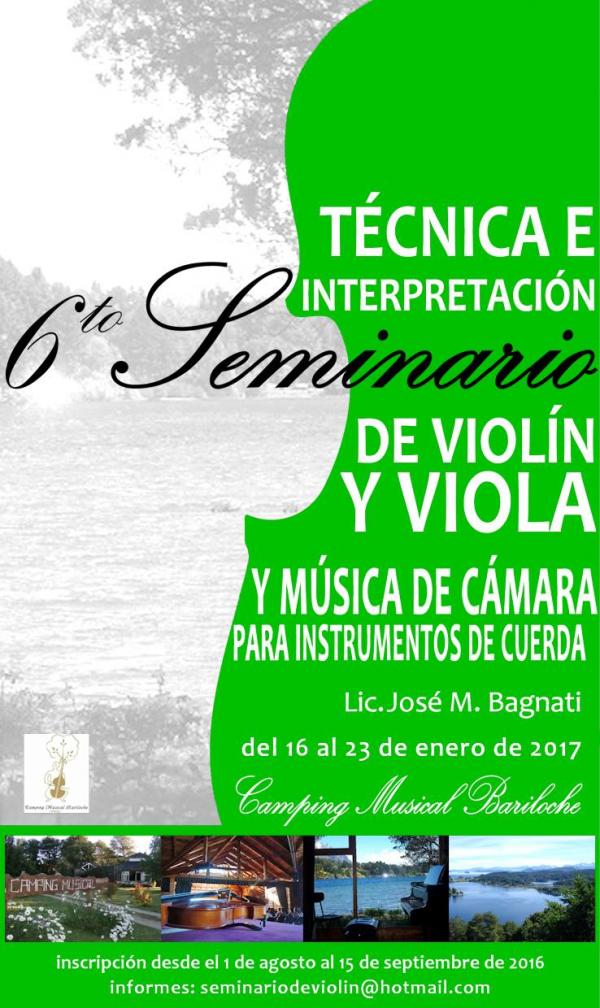 VI Seminario de T&eacute;cnica e Interpretaci&oacute;n de viol&iacute;n, viola y M&uacute;sica de C&aacute;mara.