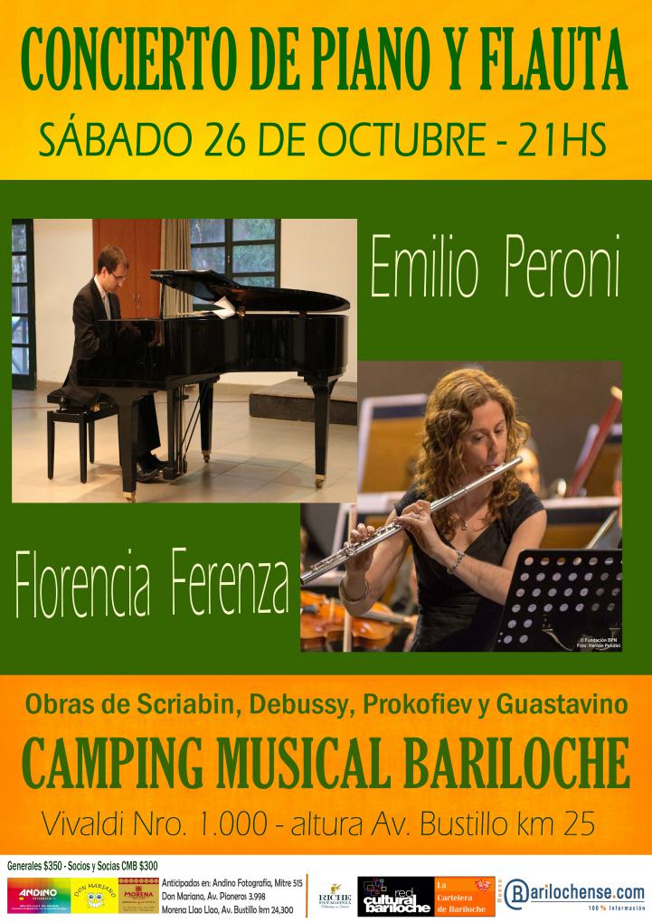 Florencia Ferenza y Emilio Peroni: concierto de flauta traversa y piano