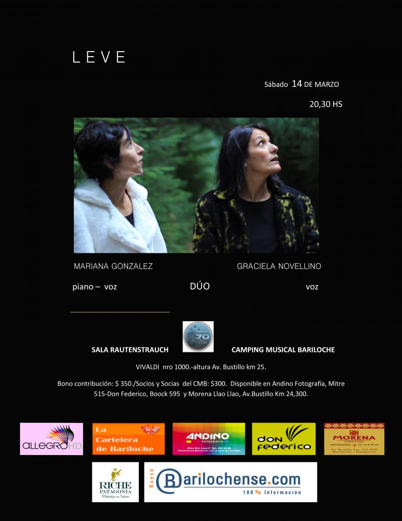 Mariana Gonz&aacute;lez y Graciela Novellino presentan "Leve": concierto reprogramado