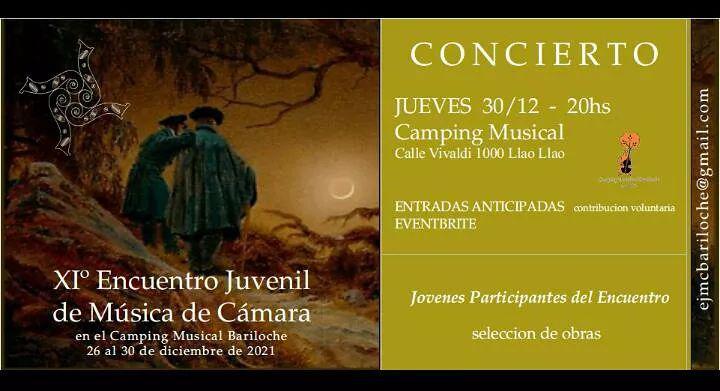  3er. CONCIERTO del XI&ordm; Encuentro Juvenil de M&uacute;sica de C&aacute;mara Bariloche