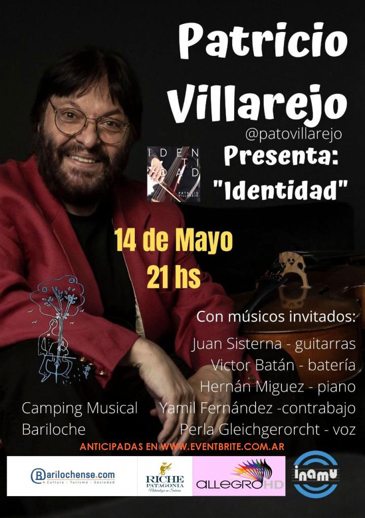 Patricio Villarejo presenta su nuevo disco Identidad: S&aacute;bado 14 de Mayo 21hs