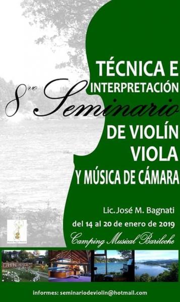 Concierto del 8vo Seminario de viol&iacute;n,viola y m&uacute;sica de c&aacute;mara: s&aacute;bado 19 de Enero, 21hs