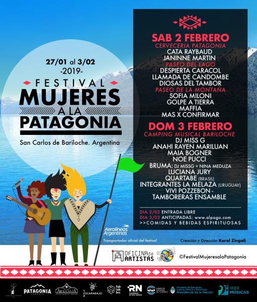 Festival Mujeres a la Patagonia 2019: domingo 3 de Febrero