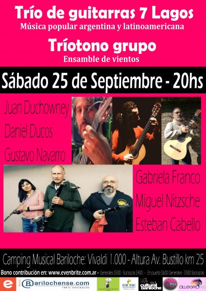 Tr&iacute;o de guitarras 7 Lagos y Grupo Tr&iacute;otono: m&uacute;sica popular argentina y latinoamericana