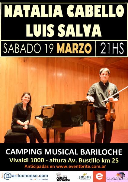 S&aacute;bado 19 de Marzo: Natalia Cabello -piano y Luis Salva -viol&iacute;n en concierto