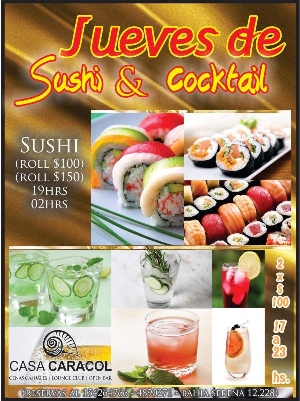 Jueves de Sushi, Coktails y m&uacute;sica