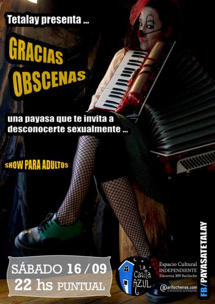 Tetalay presenta GRACIAS OBSCENAS Show de humor para adultxs