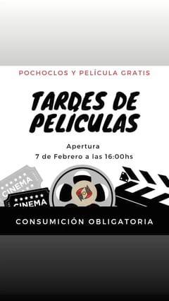 POCHOCLOS Y PEL&Iacute;CULA GRATIS TARDES DE PELICULAS