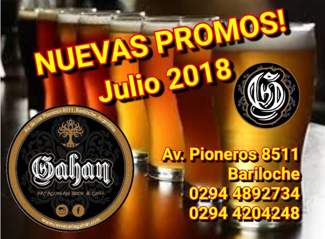 Promos de Julio en Cervecer&iacute;a Gahan