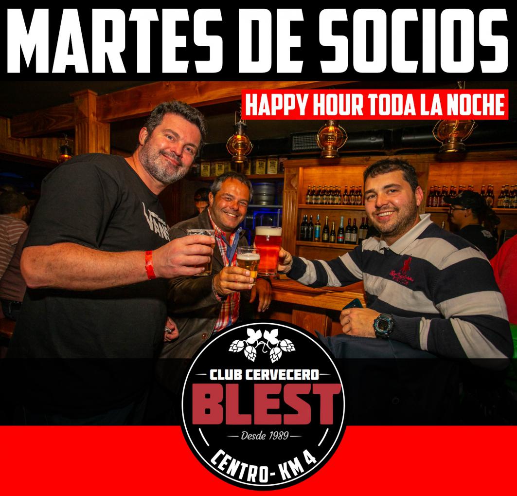 Martes de #HappyHour para socios de Club Cervecero Blest Bariloche