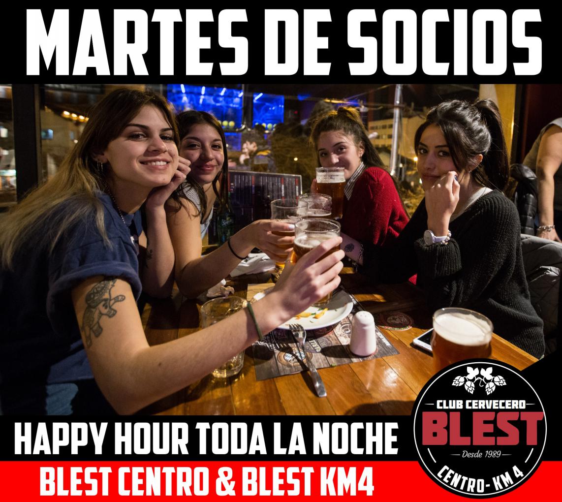 Martes de #HappyHour para socios de Club Cervecero Blest Bariloche