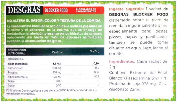 Bloqueador de carbohidratos "Blocker Food"