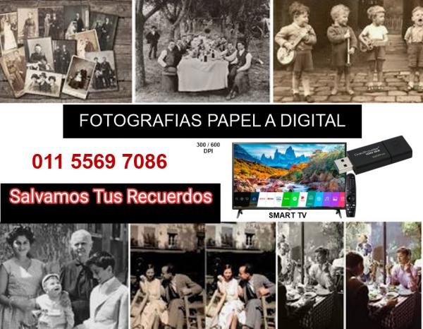 Fotografas Papel mejoradas a Pendrive 300 dpi. Apto Smart TV