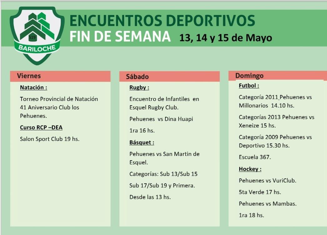 ENCUENTROS DEPORTIVOS 13, 14 y 15 de MAYO