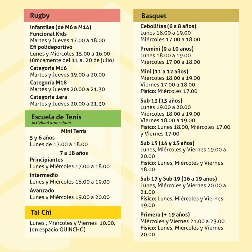 HORARIOS JULIO 2022