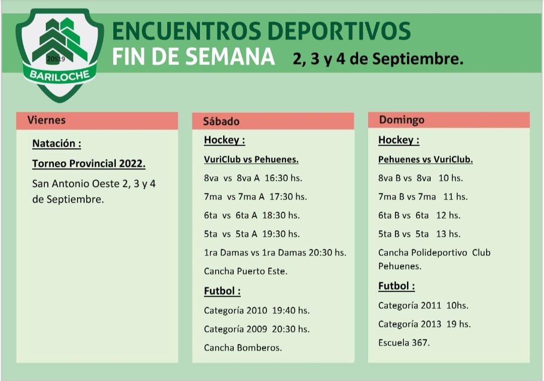 ENCUENTROS DEPORTIVOS 3 y 4 de SEPTIEMBRE