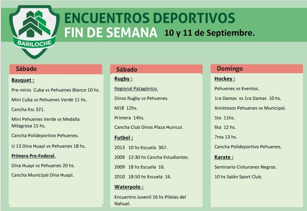 ENCUENTROS DEPORTIVOS 10 y 11 de SEPTIEMBRE