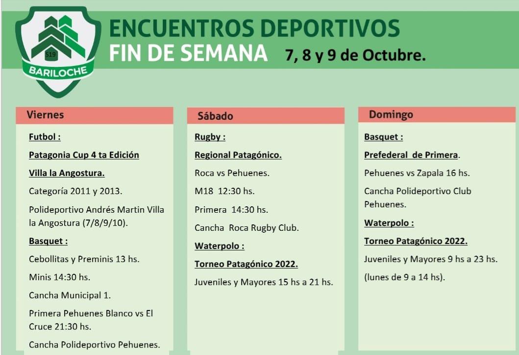 ENCUENTROS DEPORTIVOS 7, 8 y 9 de OCTUBRE