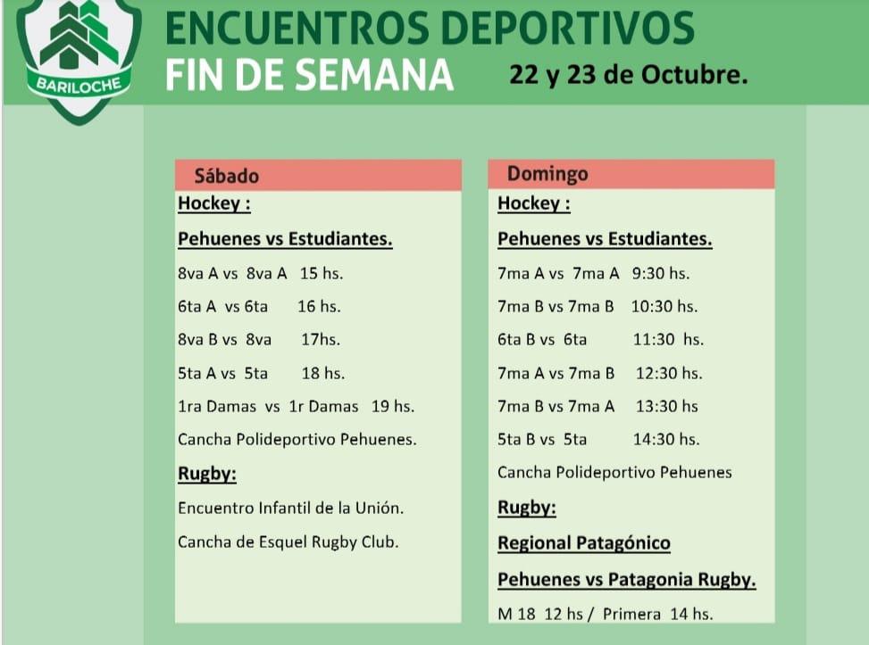 ENCUENTROS DEPORTIVOS 22 y 23 de OCTUBRE