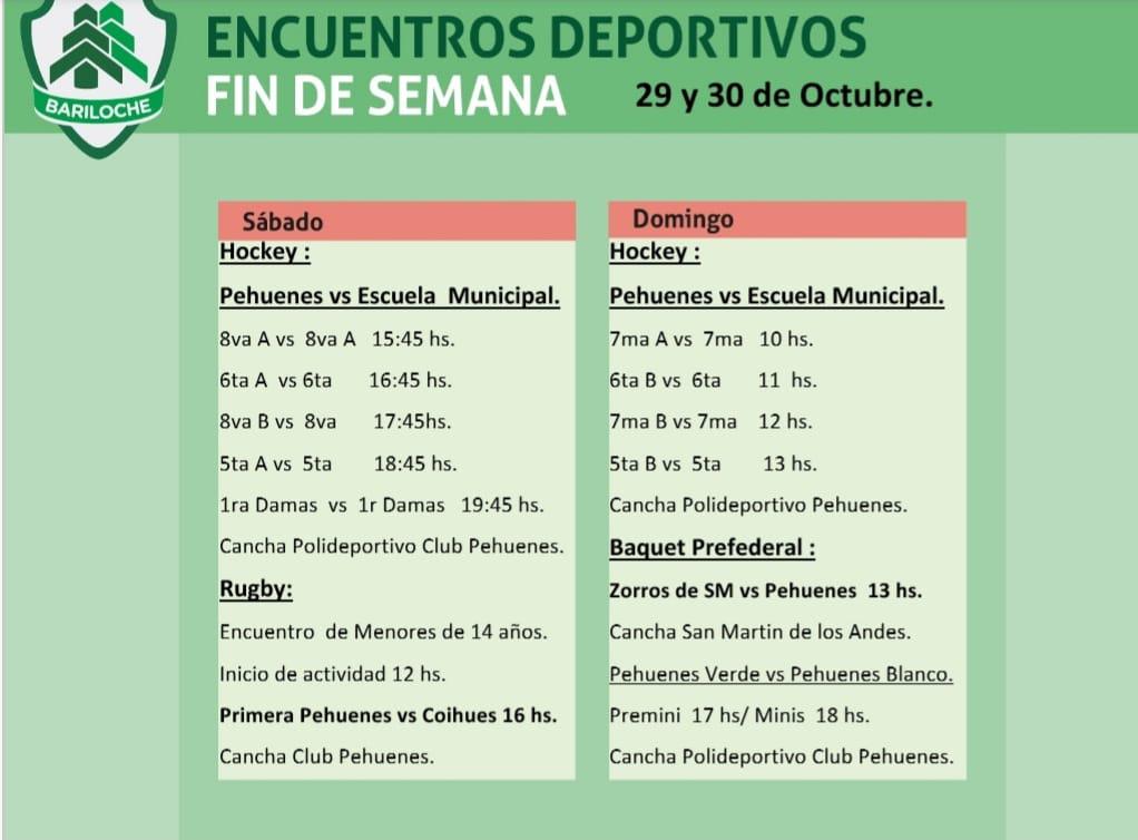 ENCUENTROS DEPORTIVOS 29 y 30 de OCTUBRE