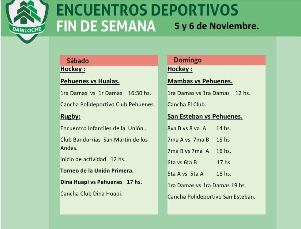 ENCUENTROS DEPORTIVOS 5 y 6 de NOVIEMBRE