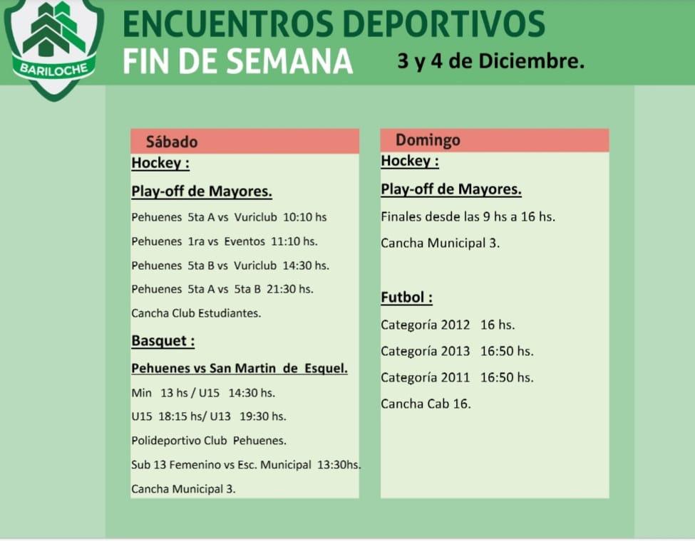 ENCUENTROS DEPORTIVOS 3 y 4 de DICIEMBRE