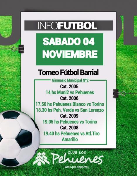 FUTBOL: Torneo de Futbol Barrial