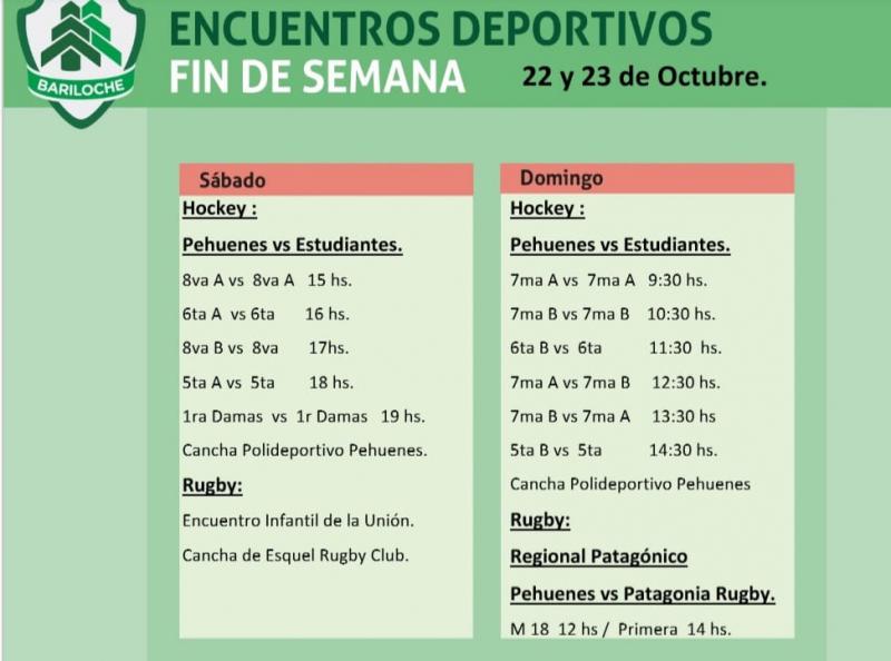 ENCUENTROS DEPORTIVOS 22 y 23 de OCTUBRE