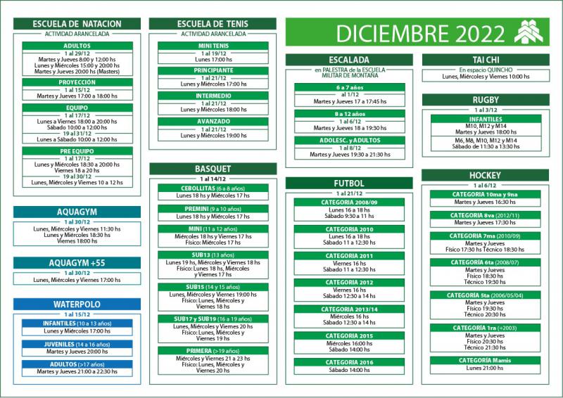 ACTIVIDADES DICIEMBRE