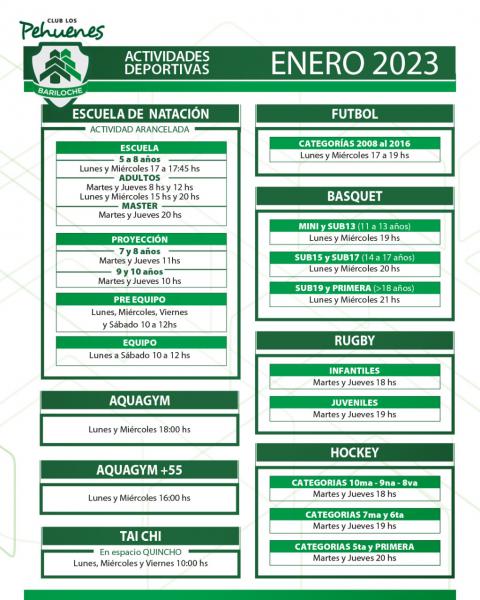 ACTIVIDADES ENERO 2023