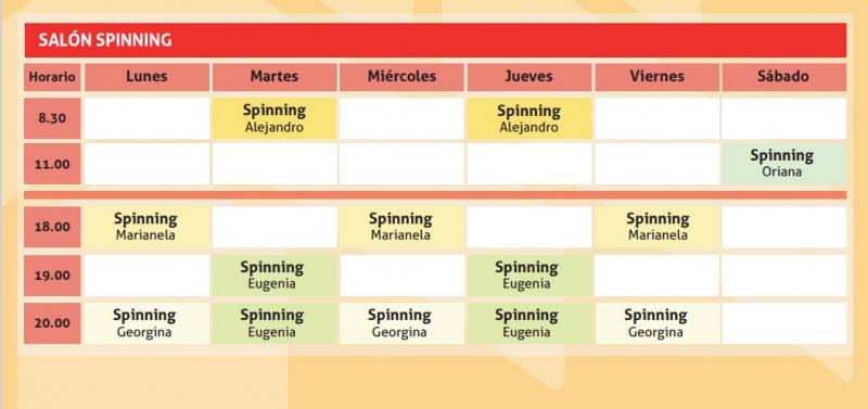 HORARIO DE GYM