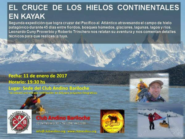 Charla sobre el cruce de los Hielos Continentales en Kayak