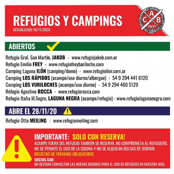 Refugios y campings que ya est&aacute;n abiertos