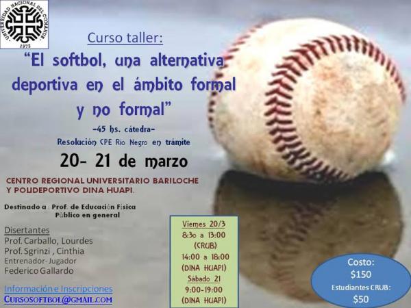 Curso-taller de softbol para estudiantes y profesionales del deporte en Bariloche y Dina Huapi