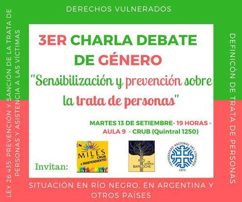 Charla sobre &#147;Trata de Personas&#148;. Red de G&eacute;nero Bariloche
