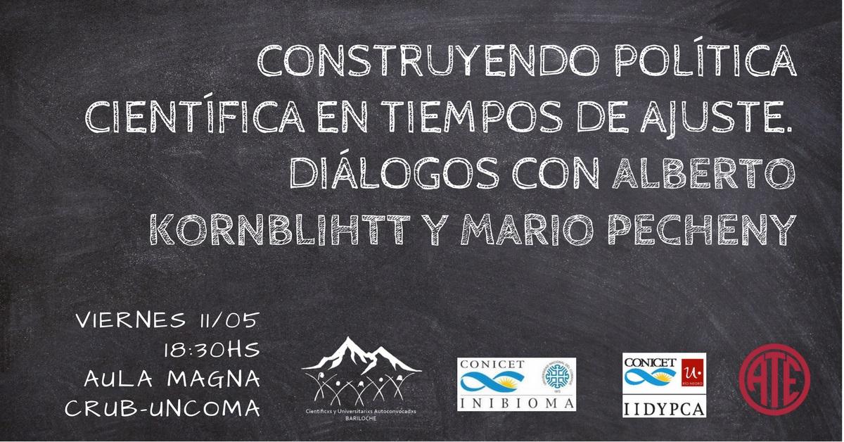 Invitaci&oacute;n charla debate "Construyendo pol&iacute;tica cient&iacute;fica en tiempos de ajuste"