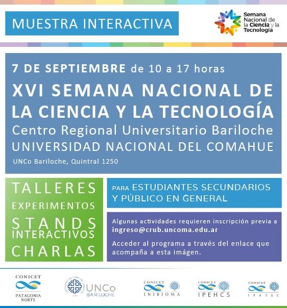 Semana de la Ciencia en Bariloche - 7 de septiembre en la UNCo Bariloche