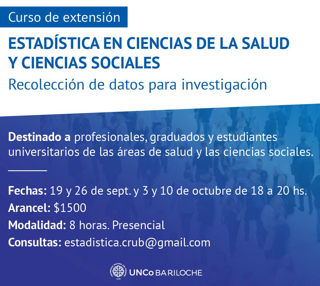 Curso de Extensi&oacute;n: Estad&iacute;stica en ciencias de la salud y ciencias sociales. Recolecci&oacute;n de datos para investigaci&oacute;n