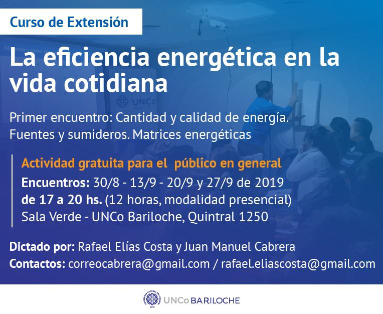 Curso de Extensi&oacute;n: La eficiencia energ&eacute;tica en la vida cotidiana