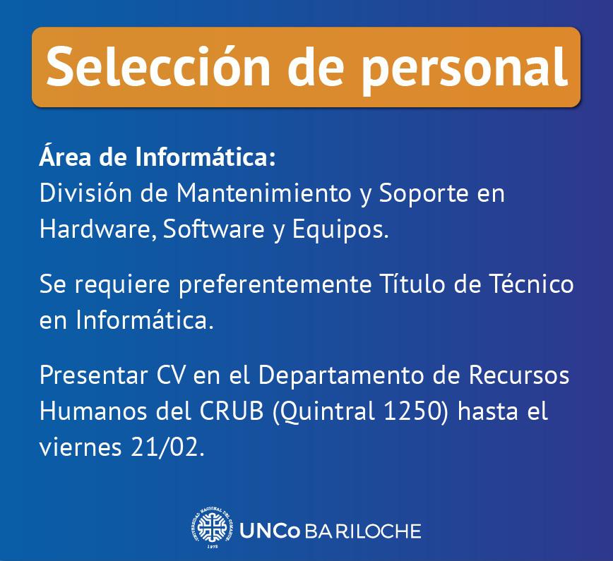 Selecci&oacute;n de personal (&Aacute;rea de Inform&aacute;tica)