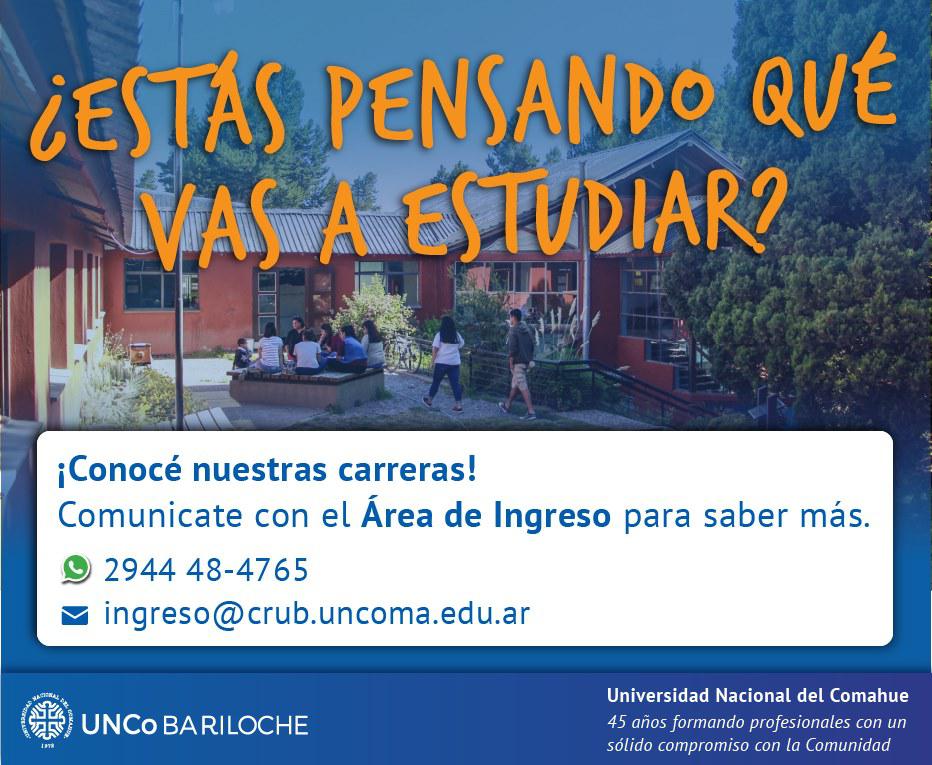INGRESO 2021: Conoc&eacute; la UNCo - Bariloche desde tu casa!