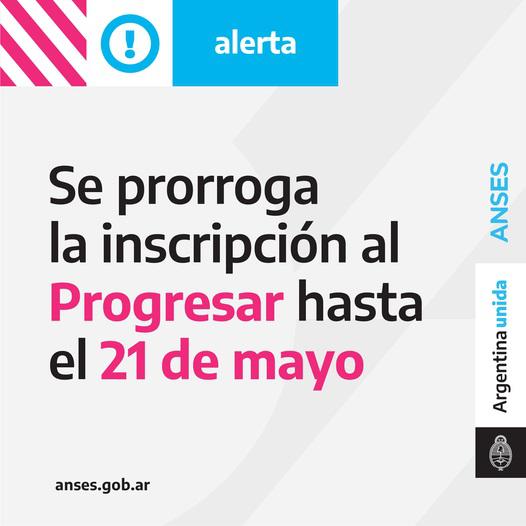 Pr&oacute;rroga de inscripci&oacute;n la PROGRESAR