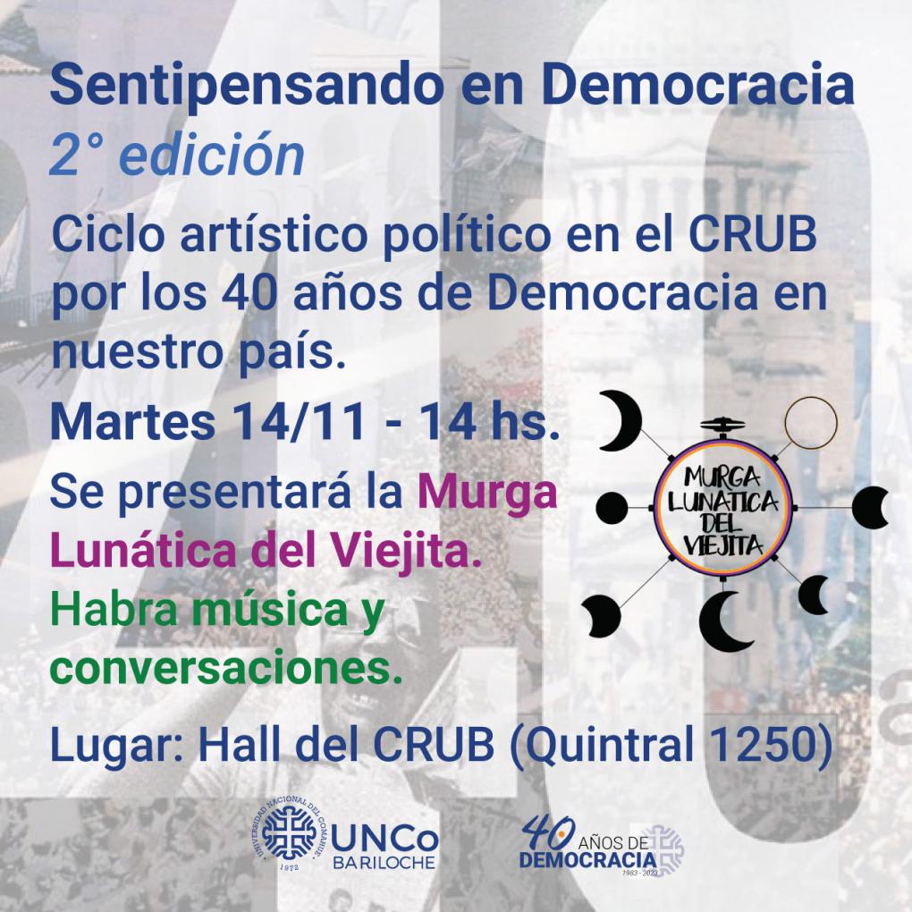 Llega la 2&deg; Edici&oacute;n del ciclo art&iacute;stico pol&iacute;tico Sentipensando en Democracia