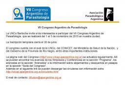 VII Congreso Argentino de Parasitolog&iacute;a