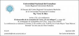 Conferencia del embajador de Corea en la UNCo Bariloche