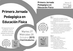 Primeras Jornadas Pedag&oacute;gicas del Departamento de Educaci&oacute;n F&iacute;sica