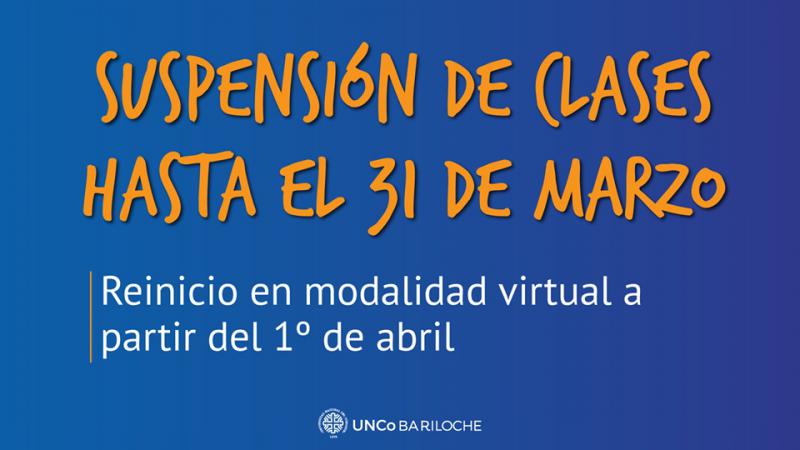 Suspensi&oacute;n de clases hasta el 31 de marzo