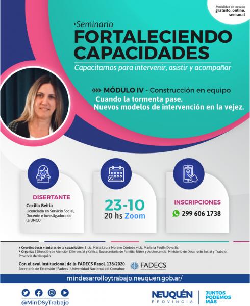 Seminario Fortaleciendo Capacidades: Cuando la tormenta pase. Nuevos modelos de intervenci&oacute;n en la vejez.